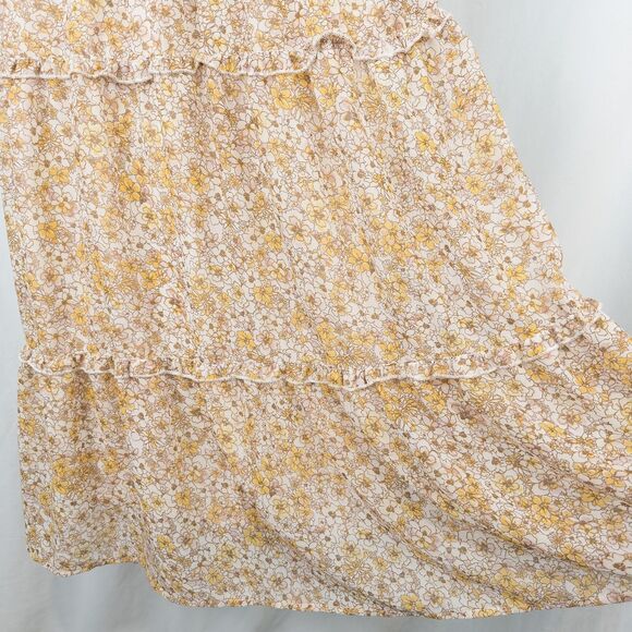 Sincerely Jules Floral Tiered Ruffle Midi Dress Small Smocked Cottage Prairie - Picture 14 of 16